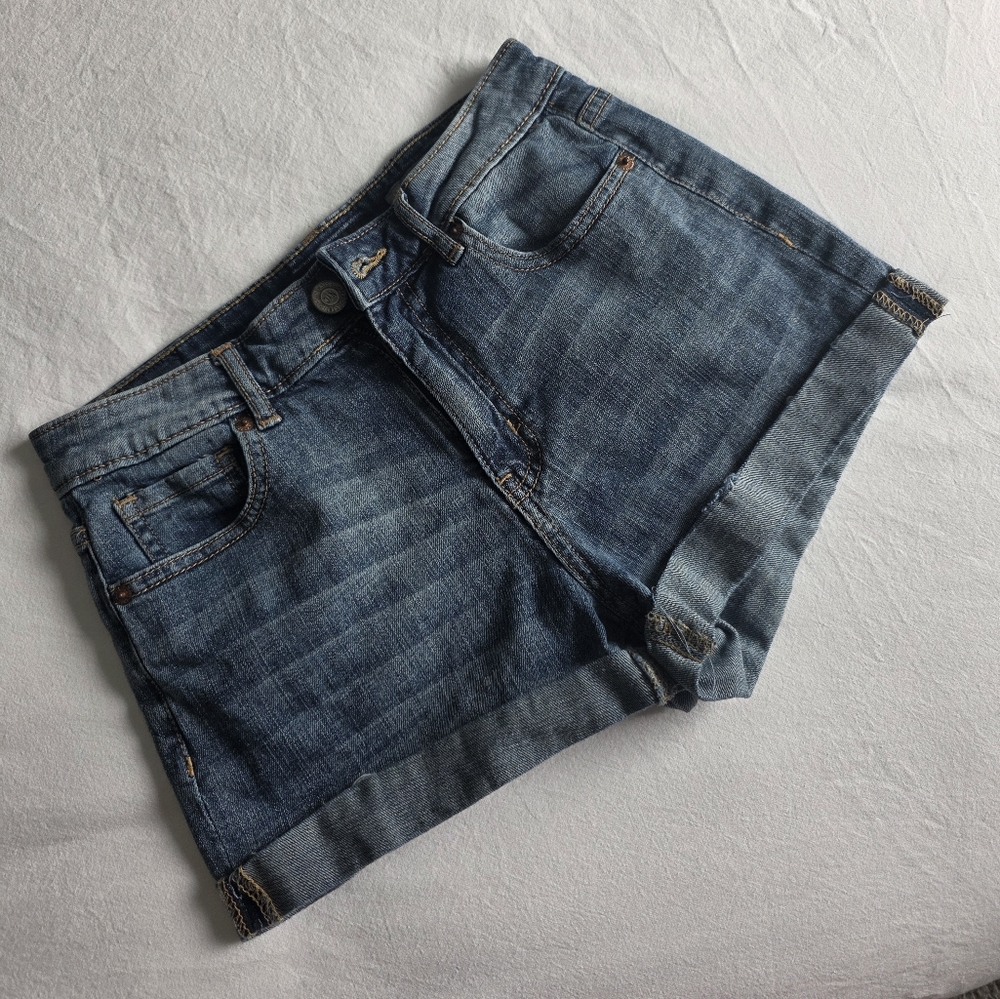 High waisted denim shorts